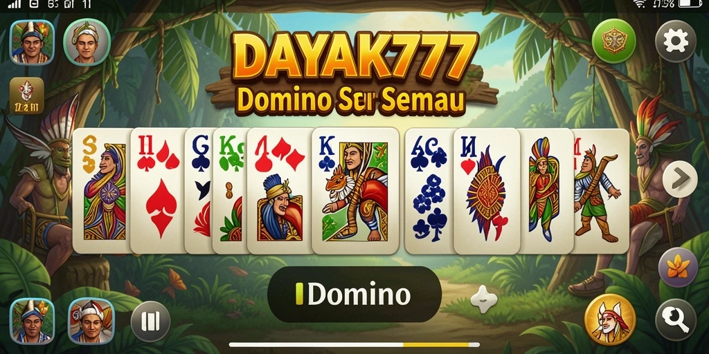 Tampilan antarmuka menarik dari permainan Domino DAYAK777.