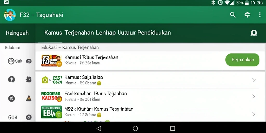 Antarmuka pengguna F32 yang intuitif dan interaktif untuk terjemahan yang cepat.