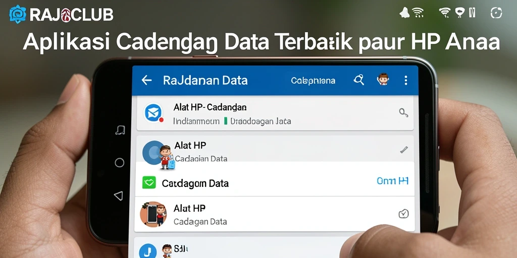 Screenshot RAJACLUB menampilkan antarmuka pengguna yang intuitif dan fitur cadangan data.