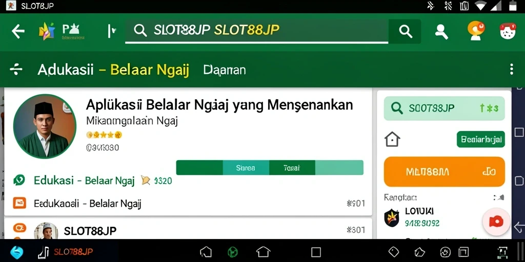 Antarmuka aplikasi SLOT88JP yang menarik untuk belajar ngaji.