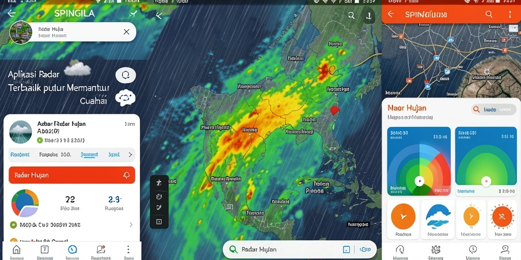 Antarmuka SPINGILA menampilkan radar hujan dengan jelas dan informatif.